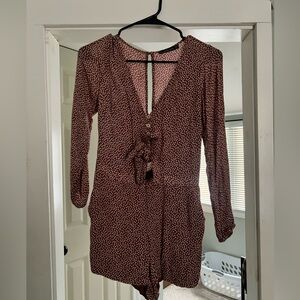 Burgundy Patterned Romper